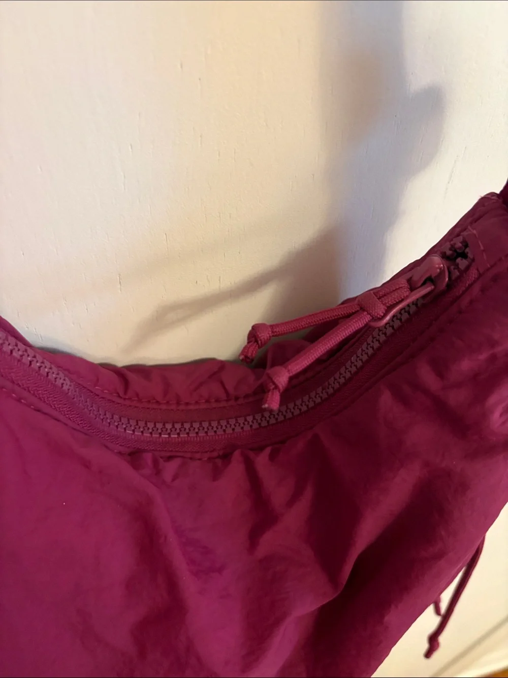 Micro Trek Bag Old Navy Purse Magenta Drawstring Side Adjustable Strap